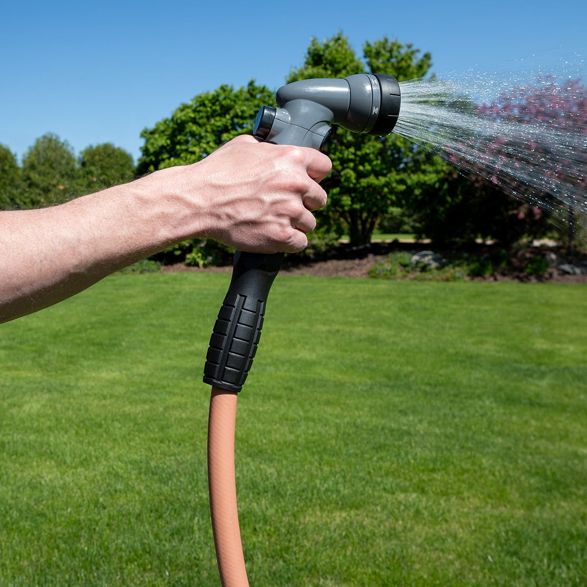 Flexzilla Colors SwivelGrip Garden Hose 5/8 in. x 50 ft., Lightweight All-Weather Water Hose, Durable and Flexible, Leak-Free Connections, Red Clay