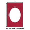thumbnail image 2 of Red Suede Picture Frame Mat for 11x17 Frames - Oval Opening for 8.5x11 Photos - 50 Mats, 2 of 7
