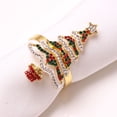 thumbnail image 5 of (gold) Hand Painted Christmas Tree Napkin Ring, 6 Pieces, Buckle, 5 of 5