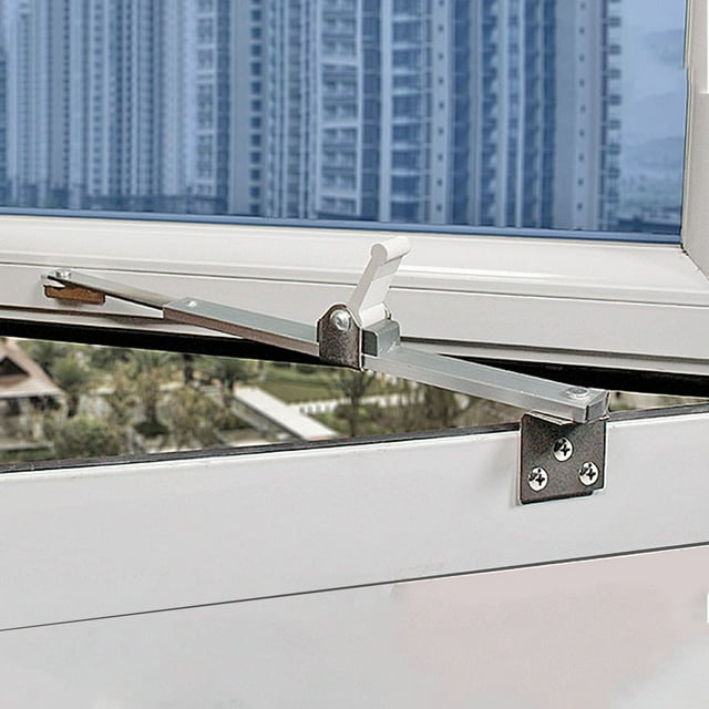 Soporte para ventana abatible, Bisagras para ventana abatible Tope de ventana abatible de aluminio Cerradura de soporte para ventana Diseño elevado