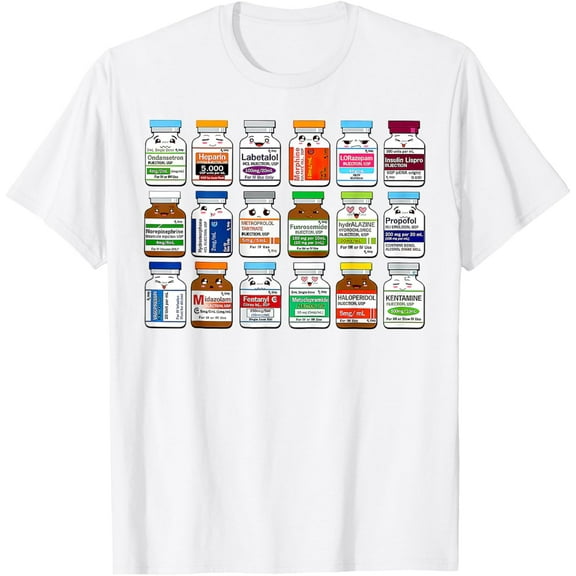 Funny Medication Vial Pharmacist Pharmacy Technician Nursing T-Shirt