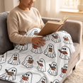 thumbnail image 5 of Halloween Throw Blanket Halloween Blanket 52X40 Inch Flannel Cute Ghost Print Soft Fall Throw Blanket for Couch Bed Kids 1 Pack, 5 of 7