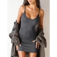 thumbnail image 4 of Yunliwuli Women Summer Mini Cami Dress Sleeveless Backless Solid Color Spaghetti Strap Dress, 4 of 9