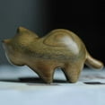 thumbnail image 4 of QUTETN Statue de Chat en Bois de Santal Mini Sculptée à la Main Statue Commémorative, 4 of 13