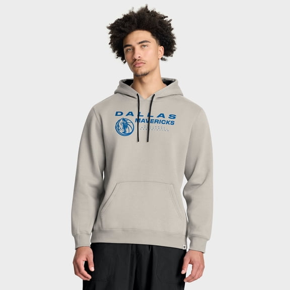 Men's Fanatics Off White Dallas Mavericks Crossover Collection Blocked Shot Premium Pullover Hoodie