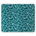 thumbnail image 1 of Teal Green Mouse Pad, Victorian Botanical Detailed Repetitive Ornaments on Stripes Repetition, Rectangle Non-Slip Rubber Mousepad, Teal and White, by Ambesonne, 1 of 2