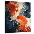 thumbnail image 2 of Designart "Blue and orange liquid ink waves VI In Blue and Orange"Abstract Metal Wall Art Blue Modern Office Room Wall Art, 2 of 6