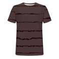 thumbnail image 4 of Lilgiuy Mens Oversized Muscle T-Shirt Gym Workout Solid Color Stripe Print Short Sleeve Lightweight Summer Tee Casual Loose Fit Top Gifts for Your Boyfriend(Brown,5XL), 4 of 4