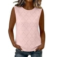 thumbnail image 5 of GUACER Womens Pointelle Tank Top Round Neck Eyelet Casual Sleeveless Blouse Lightweight Summer Camisole, 5 of 7