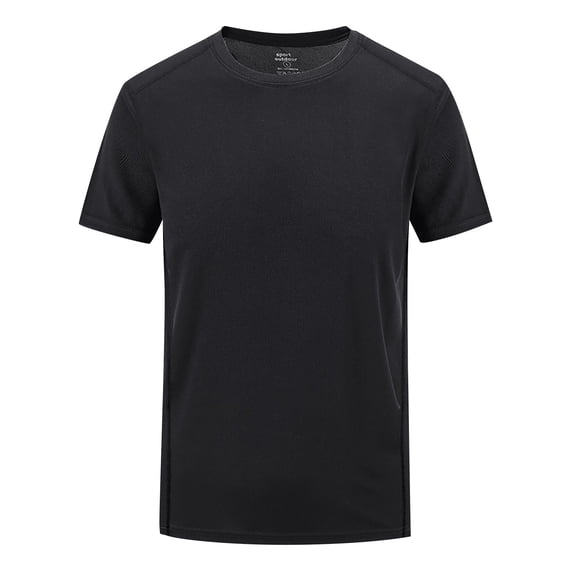 Men's Quick-Dry Short Sleeve T-Shirt for Outdoor Sports Plus Size Solid Color Casual Top Breathable Athletic Tee Lightweight Comfortable Shirt Moisture Wicking Activewear
