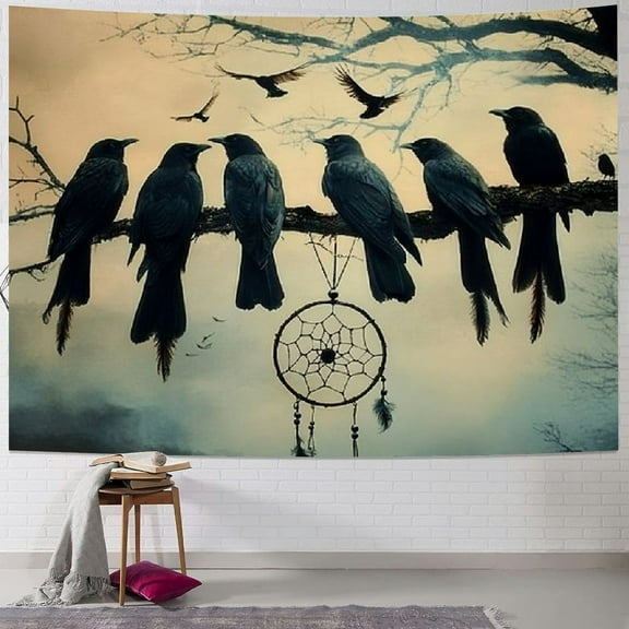 Patifu Birds Tree Branch Dream Catcher Tapestry Wall Hanging Unique Style Graphic Tapestries Home Wall Decor Art for Living Room Bedroom Apartment Farmhouse Dorm 40x30inch