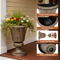 thumbnail image 3 of OSM 20-Inch Plastic Urn Planter Vase, Vintage Decorative Roman Flower Pot for Outdoor and Indoor Plants, Garden, Patio, Front Porch, Entryway Decor (Antique Brass), 3 of 9