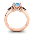 thumbnail image 4 of 2.50 Carat Round Shape Blue Topaz & Black Onyx Gemstone Unique 3 Stone Ring for Engagement Solid 14K Rose Gold Size 10.5 by Diamond-Capitals, 4 of 8
