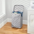thumbnail image 2 of mDesign Large Polyester Rolling Laundry Hamper with Wheels, Lid, Handles, Gray, 2 of 6