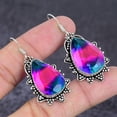 thumbnail image 2 of Natural Bi-Color Tourmaline 925 Sterling Silver Jewelry Earring 2.01", 2 of 2