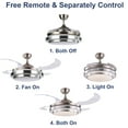 thumbnail image 4 of 42" Retractable LED Ceiling Fan with Remote Control and Light Kit Included, 4 of 8