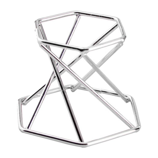 lionlar Support en Verre Cristal Présentoir pour Géode de Pierre Précieuse Minérale, Hexagone
