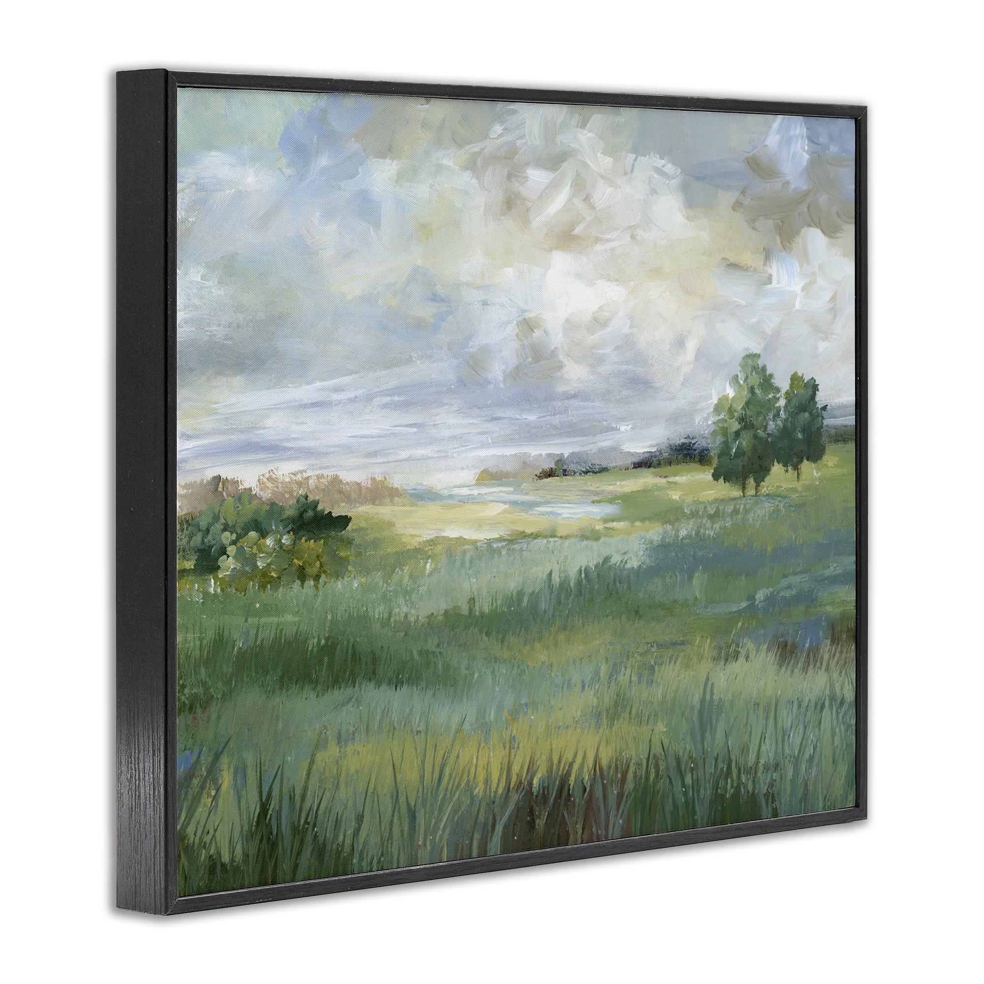 Stupell Industries Idyllic Summer Field Black Framed Giclee Art, design by Nan