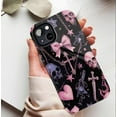 thumbnail image 5 of Gothic Lolita Pink-Black Phone Case for Teens & Women with Metal Chain Design, Matte Finish, Halloween-Friendly Decor - Compatible with iPhone 11/12/13/14/15/16 (Pro Max/Plus), 5 of 9