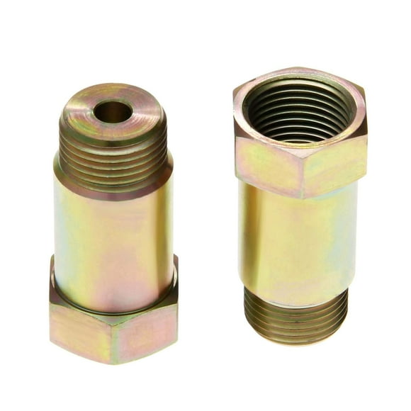 O2 Oxygen Sensor Spacer Adapter Isolator Extender Straight CEL Fix Kit for Exhaust Systems Check Engine Light Eliminator Adapter with M18 x 1.5 Sensor Holes, 45mm length (2Pcs)
