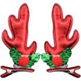 thumbnail image 1 of 2 Pcs Pinces à Cheveux en Forme de Bois de Cerf 3D Barrette Créative Épingles à Cheveux de Noël Coiffe pour Filles Rouge, 1 of 9