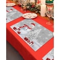 thumbnail image 4 of Christmas Snowman Placemats Set of 8 Red Snowman Xmas Tree Snowflakes Grey Heat Insulation Washable Place Mats, Rustic Non-Slip Table Mats for Dining Table Party Kitchen Decor,13x19 Inch, 4 of 4