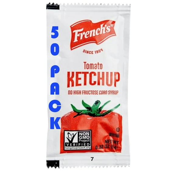 French’s Ketchup Packets 0.32 oz (9g) Travel Size – Pack of 50 | Single-Serve Condiment Packets for On-the-Go, Lunches, Picnics & Restaurants | Bundled by SUPERDEALS with Mystery Gift