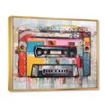 thumbnail image 2 of Designart "Soundtrack of Color Cassette Tapes Melody I" Music Floater Framed Wall Art Living Room, 2 of 7