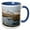 Blue/White, variant on 3drose, St. Andrews Bay, South Georgia Island. King Penguins Cross a Stream., 11oz Two-tone Green Mug