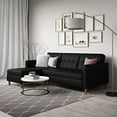 thumbnail image 2 of DHP Hartford Storage Reversible Sectional Futon with Chaise, Black Faux Leather, 2 of 9
