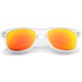 thumbnail image 2 of zeroUV Unisex Matte Frosted Frame Reflective Colored Mirror Lens Horn Rimmed Sunglasses 54mm (Frost / Orange Mirror) - 54mm, 2 of 5