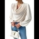 thumbnail image 1 of Blusas de Mujer con Cuello Vuelto, Larga, para Profesora, Oficina, Negocios, Elegantes, Informales Albaricoque XXXL, 1 of 9