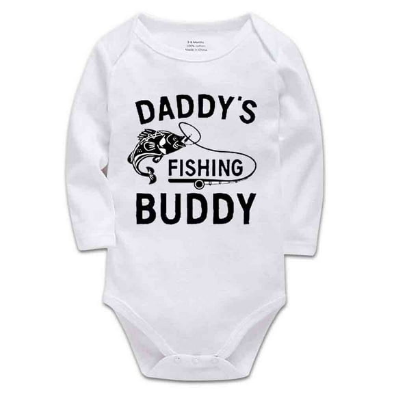 YCICIVDee Daddys Little Fishing’Buddy Baby Bodysuit Romper Girl boy Infant Toddler Clothes Creeper White Long Sleeve 0-3 Months