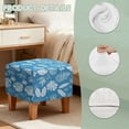thumbnail image 7 of SCRAWLGOD Tropical Leaf Print White Blue Ottoman Slipcover Square Stretch Ottoman Covers for Folding Storage Stool Soft Foot Stool Cover with Elastic Bottom for Home Decor, 7 of 7