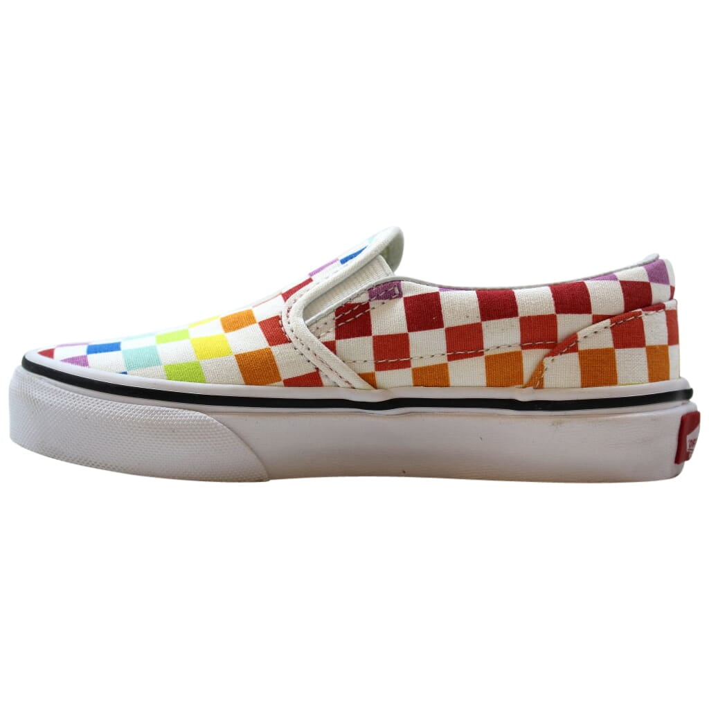 Girls rainbow checkerboard vans hot sale