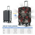 thumbnail image 6 of Daiia Skull and Red Roses Luggage Cover, Thickened Washable Travel Luggage Covers, Elastic Unique Baggage Covers for 18-20 inch Luggage-Small, 6 of 9