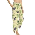 thumbnail image 2 of Balery Green And Purple Grapes print Women's Pajama Pants,Ultra Lightweight Pjs,Lounge Pant-Small, 2 of 9