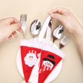thumbnail image 2 of Adornos navideños para el hogar de Papá Noel, tenedor, cuchillo, bolsa, regalo de Navidad, 2021, decoración de mesa para cena, Año Nuevo, 2022, 2 of 4