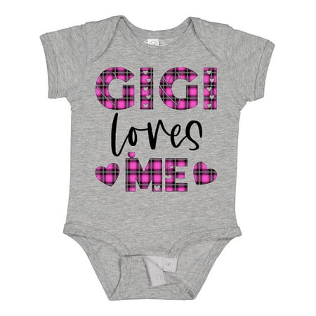 

Inktastic My Gigi Loves Me Hearts in Pink Plaid Gift Baby Boy or Baby Girl Bodysuit