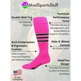 thumbnail image 2 of MadSportsStuff Dugout 3-Stripe Softball Socks - Neon Pink/Black/White, Large, 2 of 2