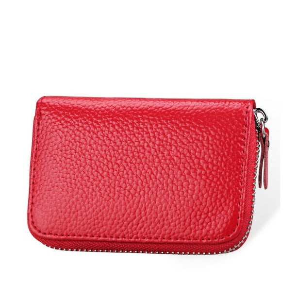 Ayli Women's Leather Credit Card Holder Accordion Style Zip Around Wallet -  