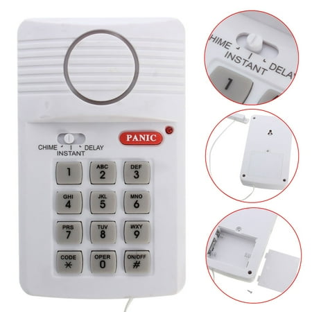Battery Powered Keypad Door Alarm System With Panic Button For