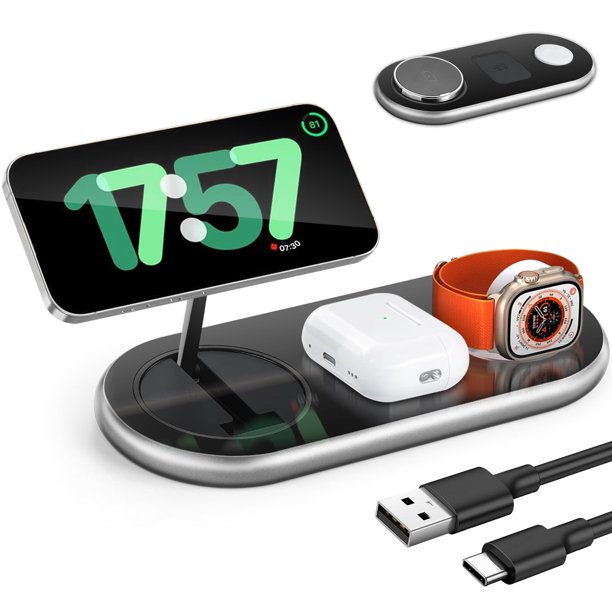 Cargador inalámbrico LO-WARTS 3 en 1 Apple Magsafe para iPhone