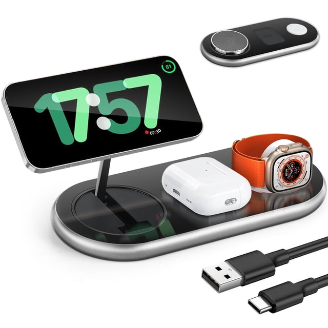 Cargador inalámbrico LO-WARTS 3 en 1 Apple Magsafe para iPhone