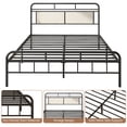 thumbnail image 3 of paproos Metal Queen Bed Frame, Black Platform Bed with Victorian Headboard and Footboard, Heavy Duty & Quick Assembly, 3 of 10