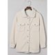 thumbnail image 2 of Chaqueta Abrigo Manga Larga Solapa Bolsillo Botón Color Puro Grueso Abrigo Casual para Mujer Blanco L, 2 of 6