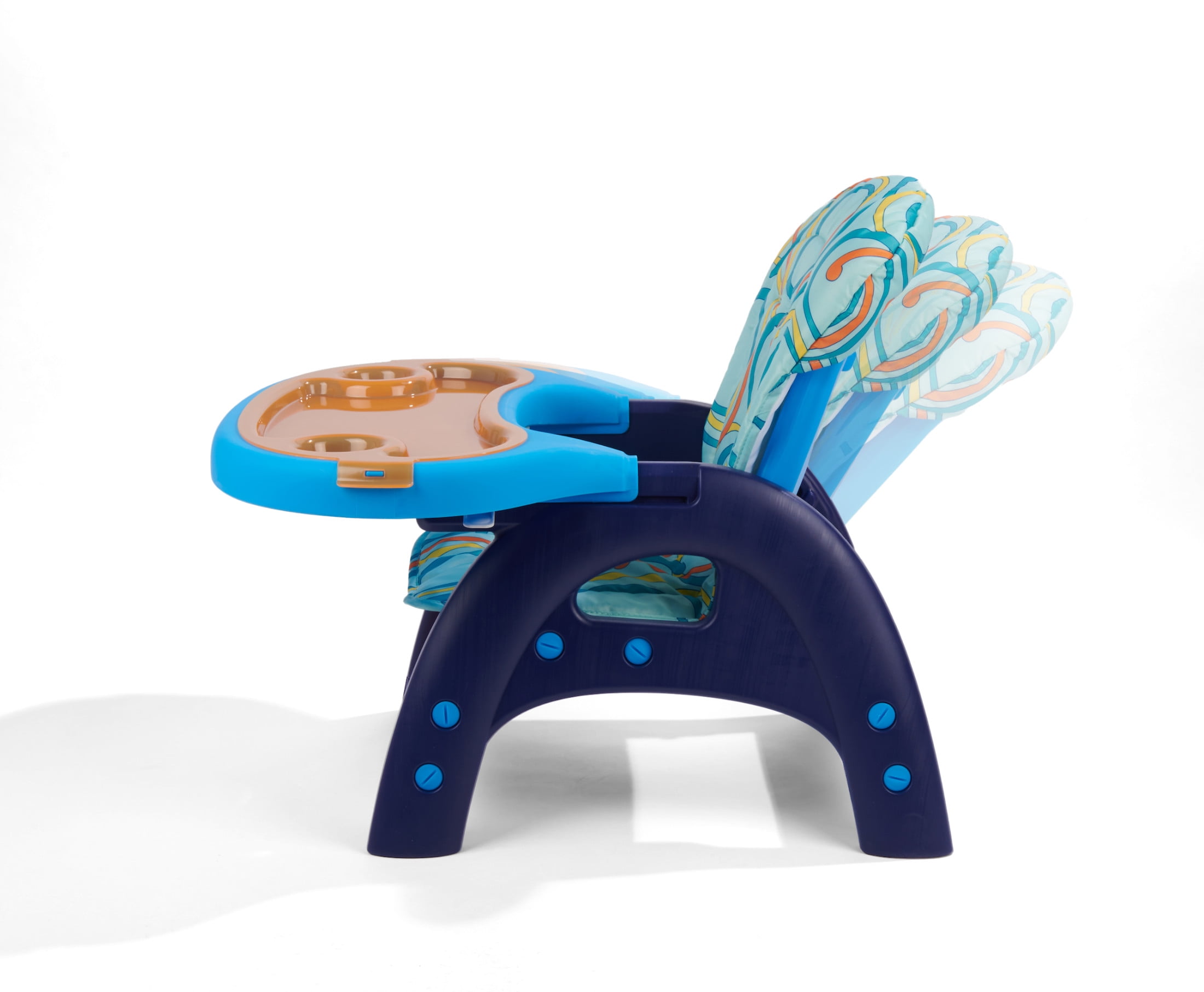Badger Basket Envee II Baby High Chair with Play Table Conversion - Blue/Orange