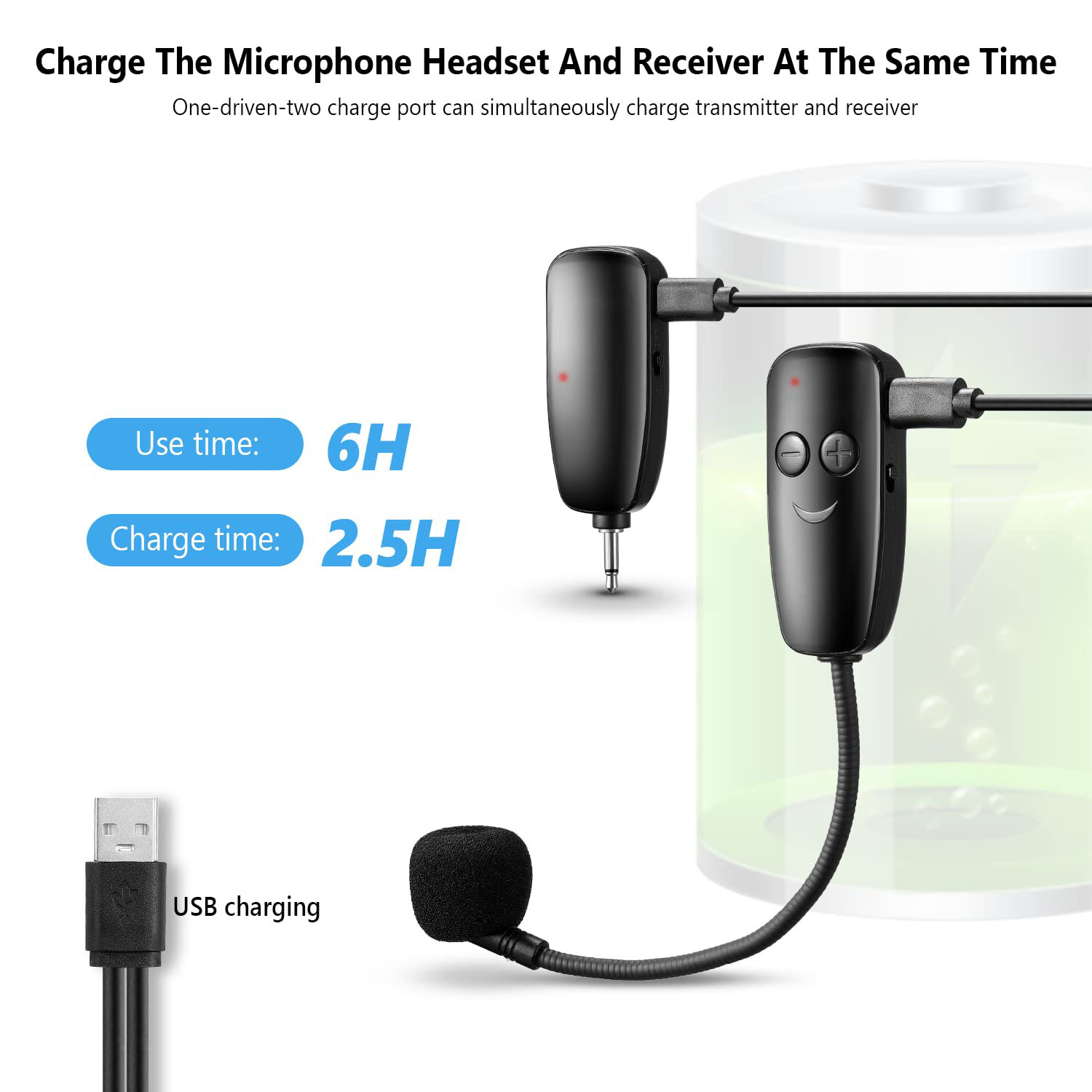 Sherry Sherry-HDST-MLKEF, Wireless Microphone, 400 mAh Battery Capacity