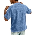 thumbnail image 5 of GrmtClth Denim Shirts for Men 2026 Distressed Washed Short Sleeve Tee Breathable Henley Top Trend Button Blouses Blue M, 5 of 8