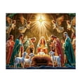 thumbnail image 2 of Christmas Nativity Scene Banner with Starry Canopy, Religious Christmas Decor for Home Church, Velvet Fabric Hanging Banner with Clips(G), 2 of 4